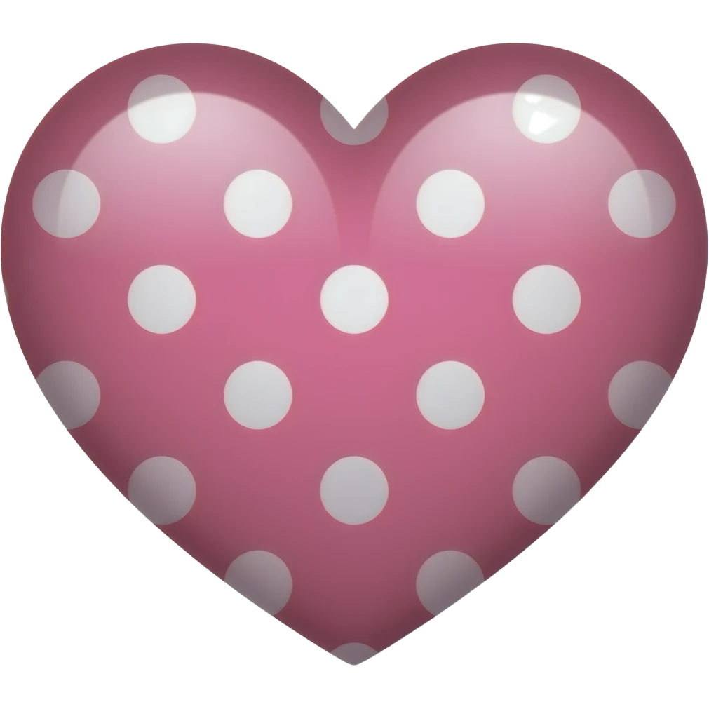 pink heart with white polka dots emoji