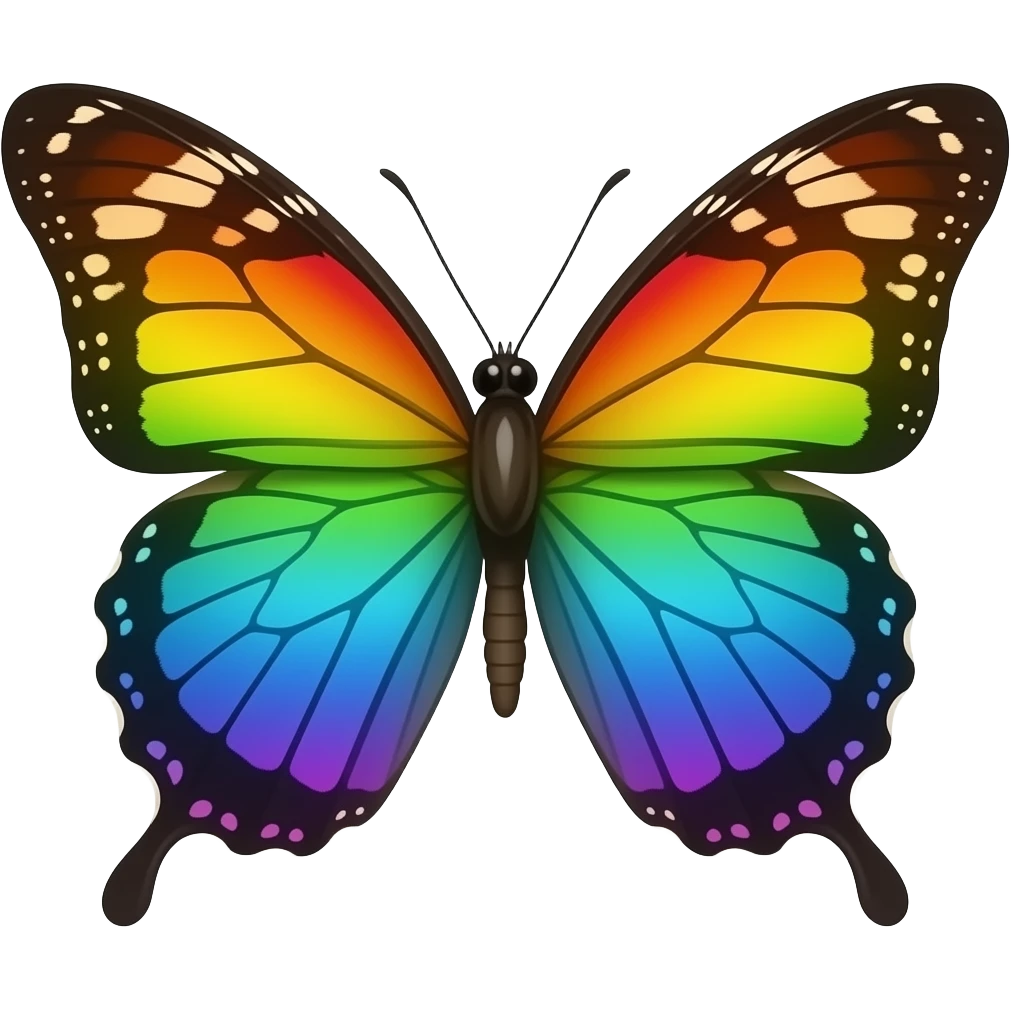Rainbow butterfly emoji