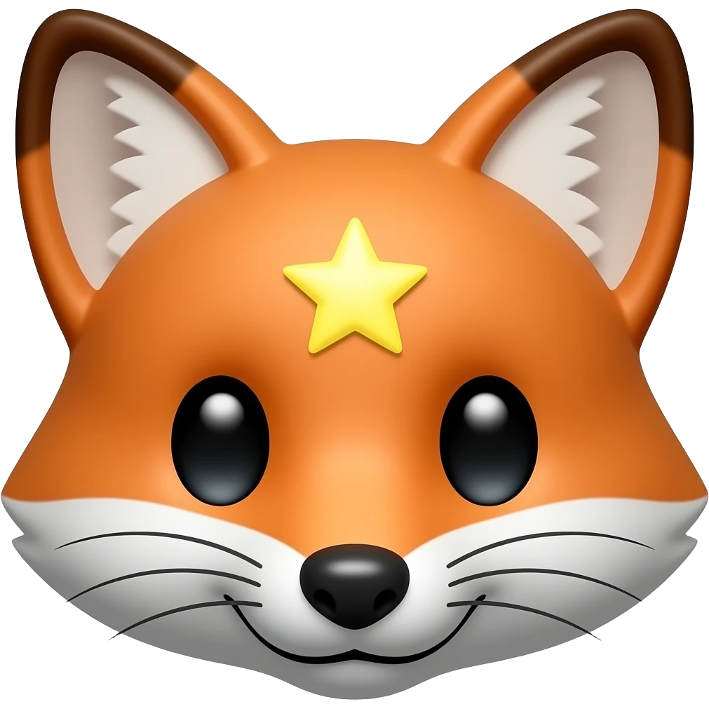 Лиса на лбу со звездой emoji