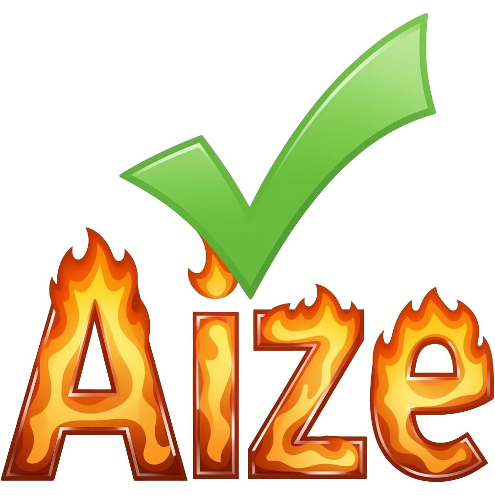 The name Aljaze is spelled out as Fire bolts with a checkmark above it. emoji