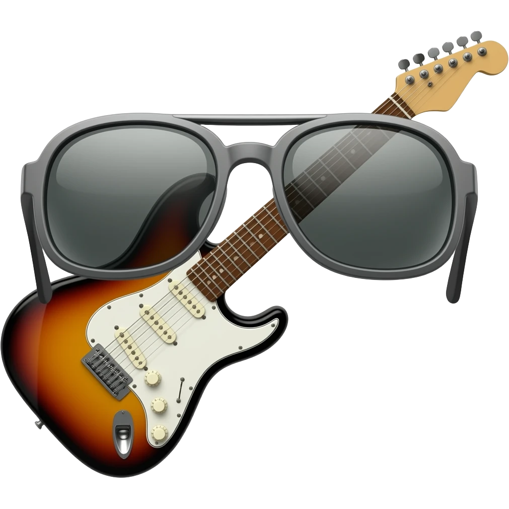 Guitarra de gafas de sol emoji