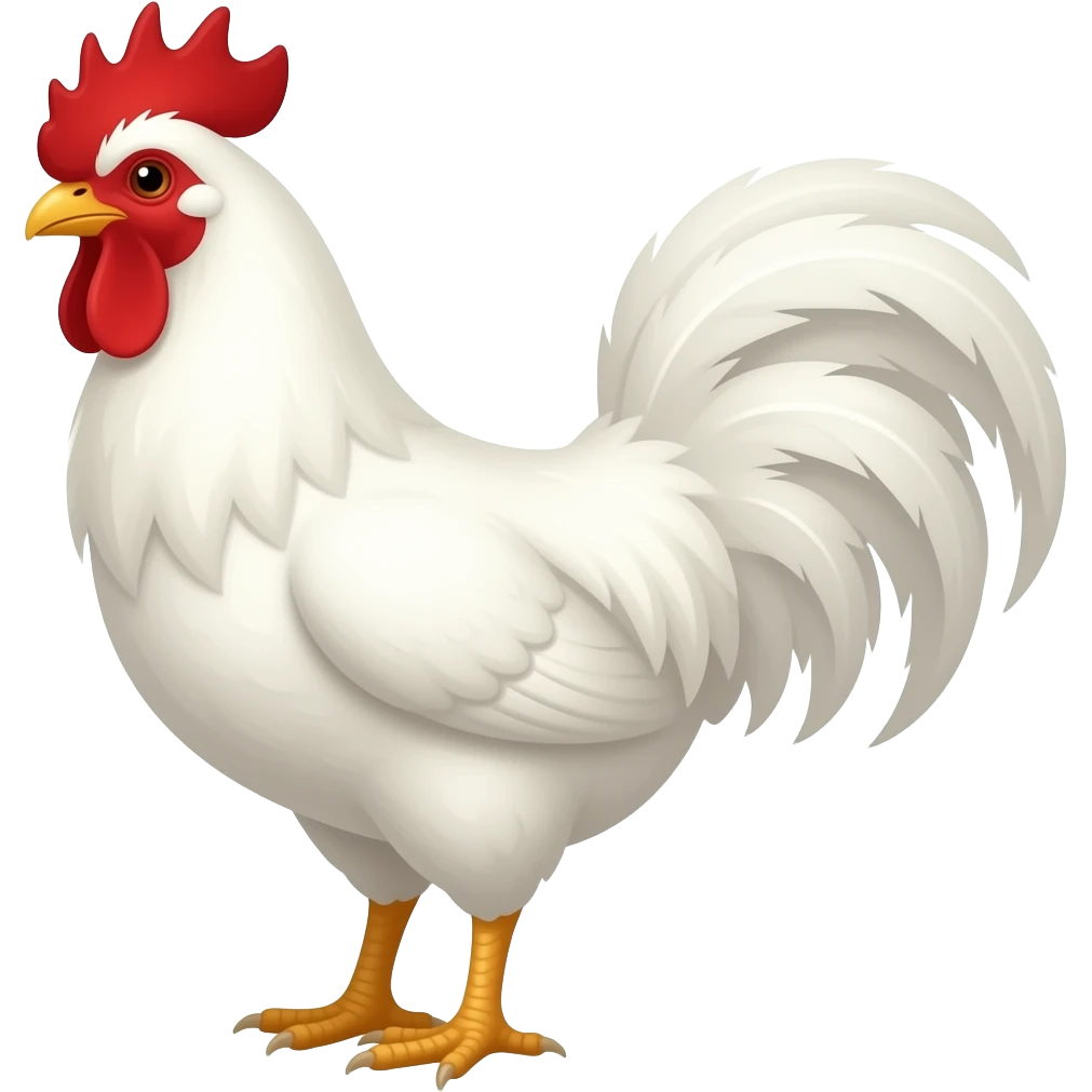 White rooster emoji