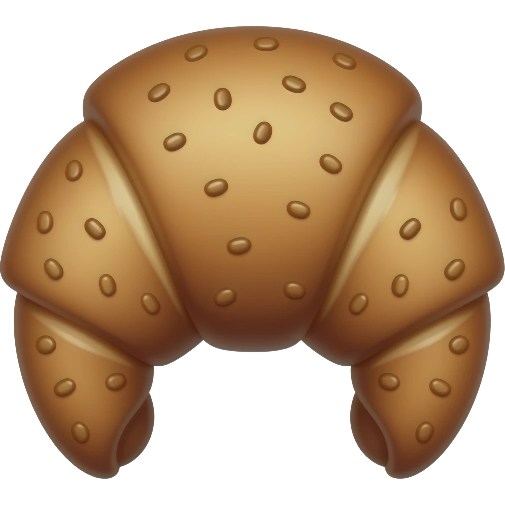 Chocolate croissant (french pastry) emoji
