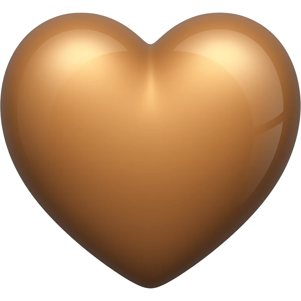 bubble heart brown emoji