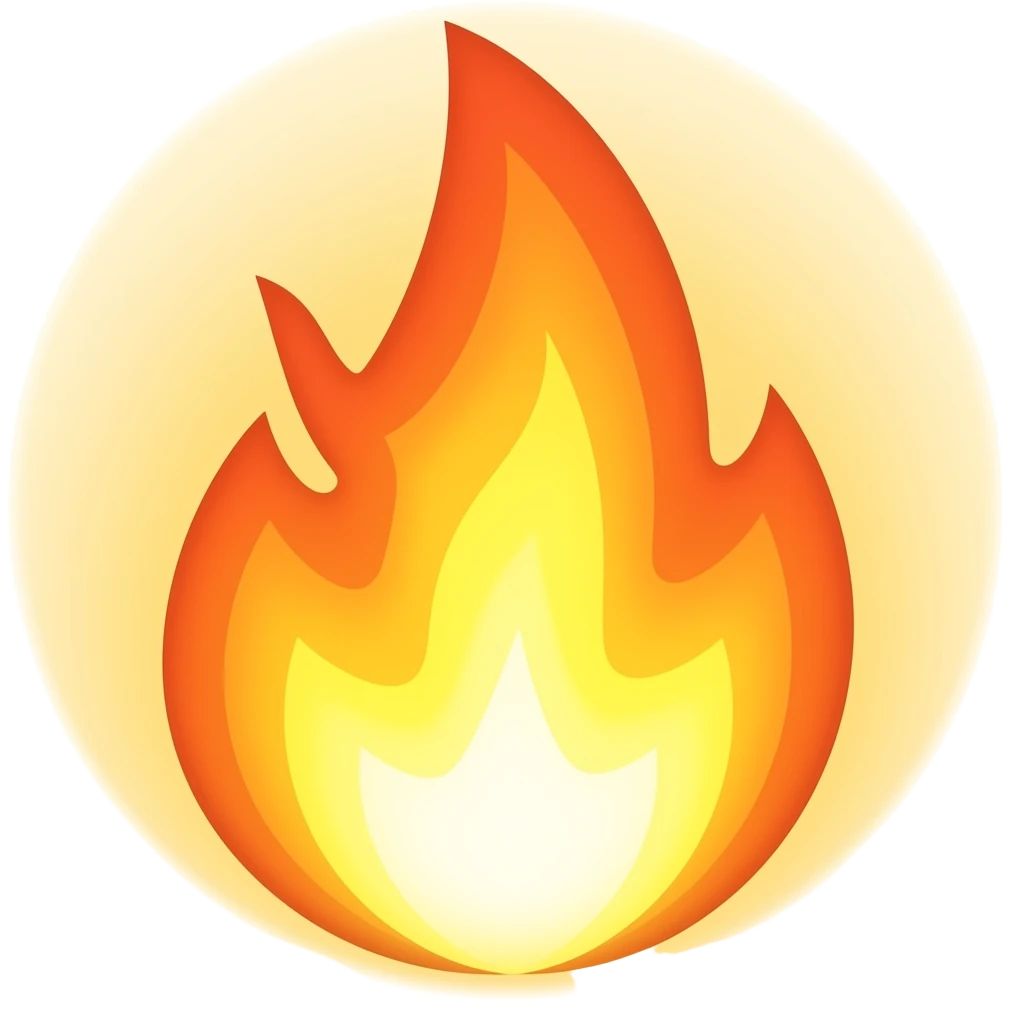 small circular fire emoji