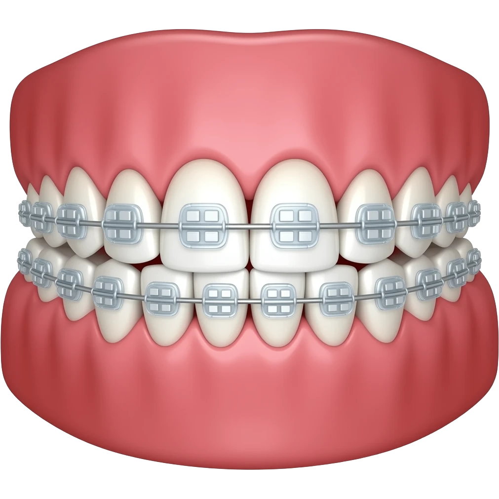Teeth with aligner clips emoji