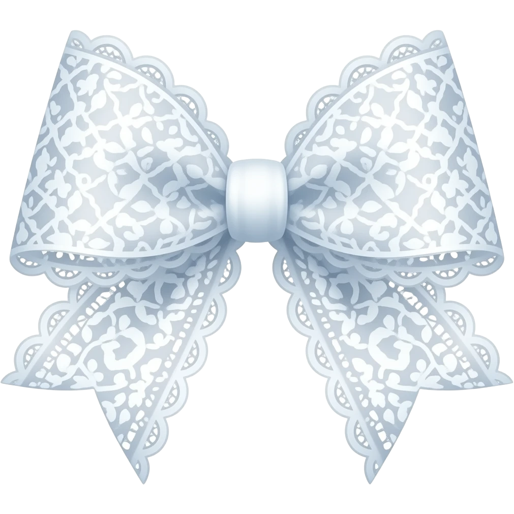 Cute cloudy white bow lace coquette bow emoji