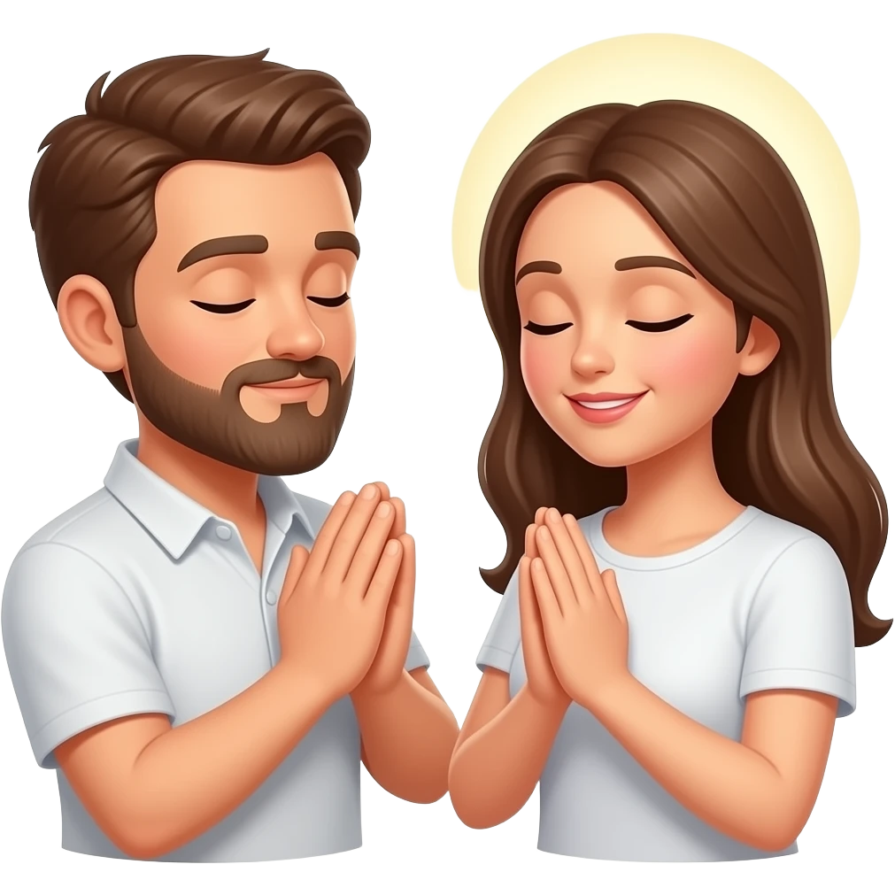 Man worshipping woman emoji