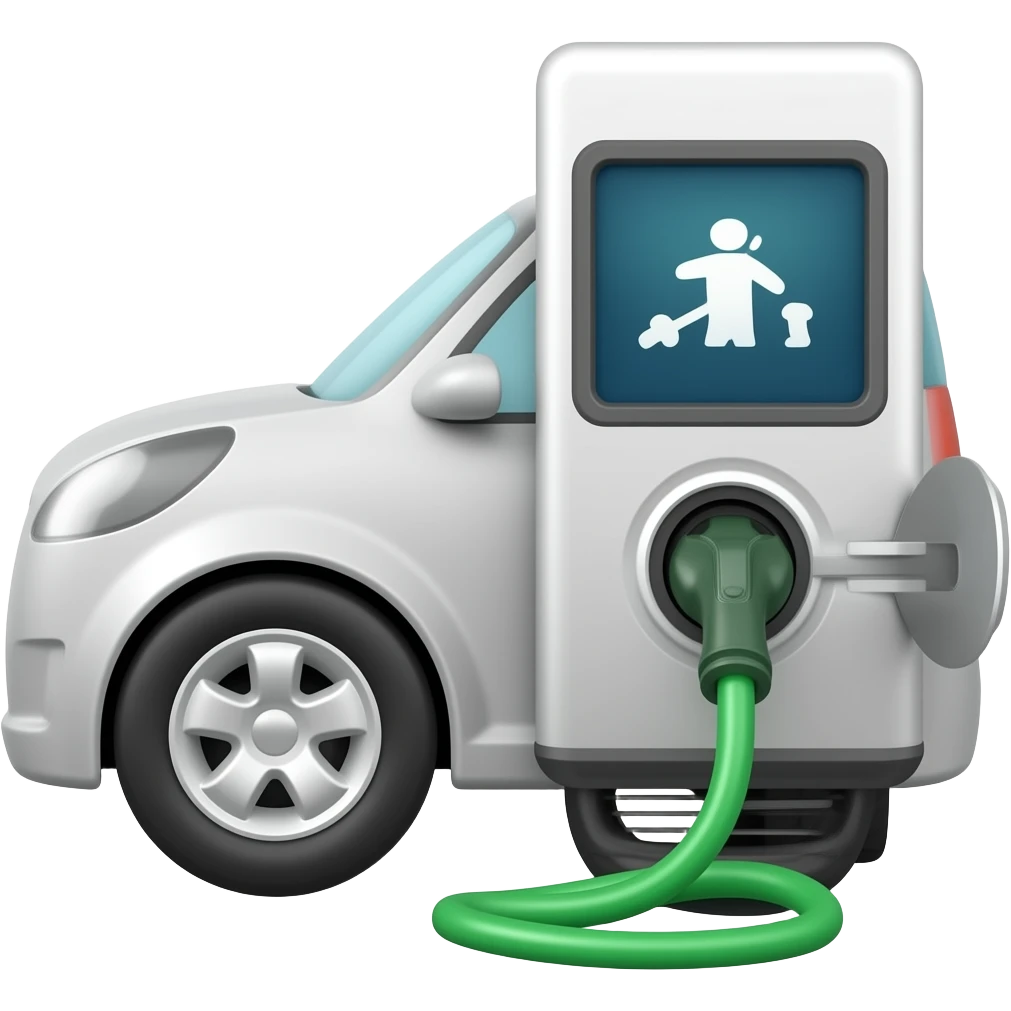 EV charger plugged into car emoji