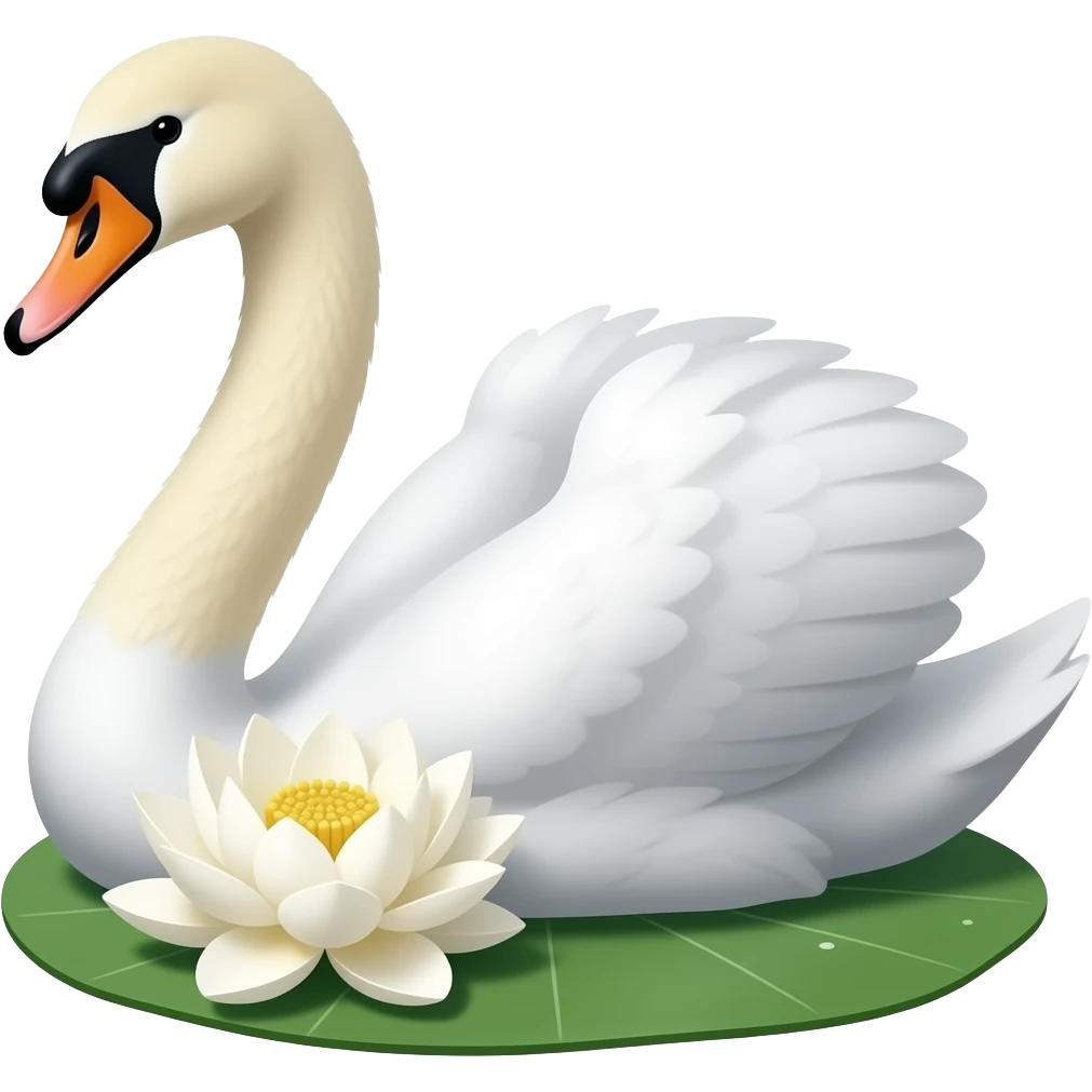 A swan and a White lotus emoji