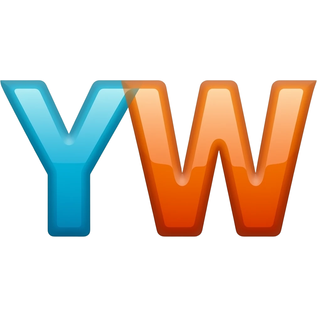 please create an emoji of the text 'YW' but make it fun - Just text no person but do bright colours emoji