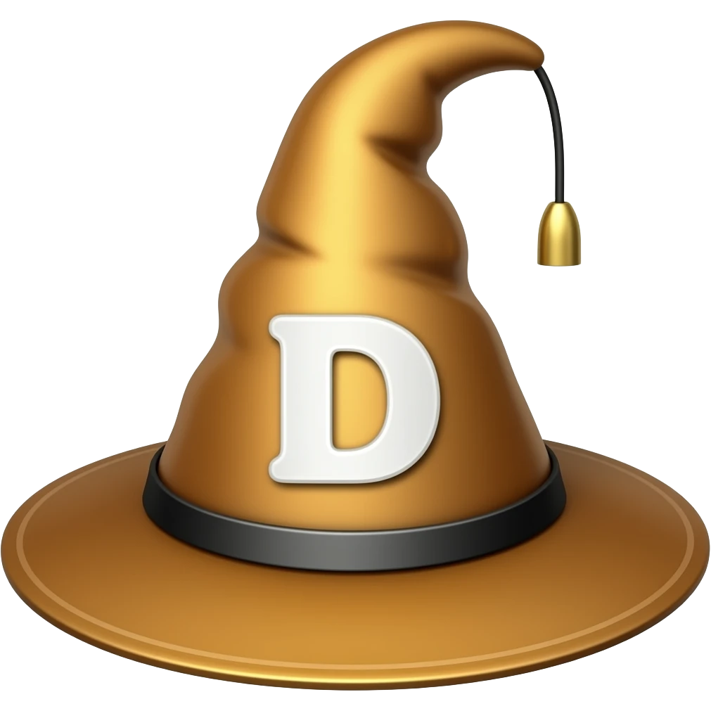 dunce hat with letter D emoji