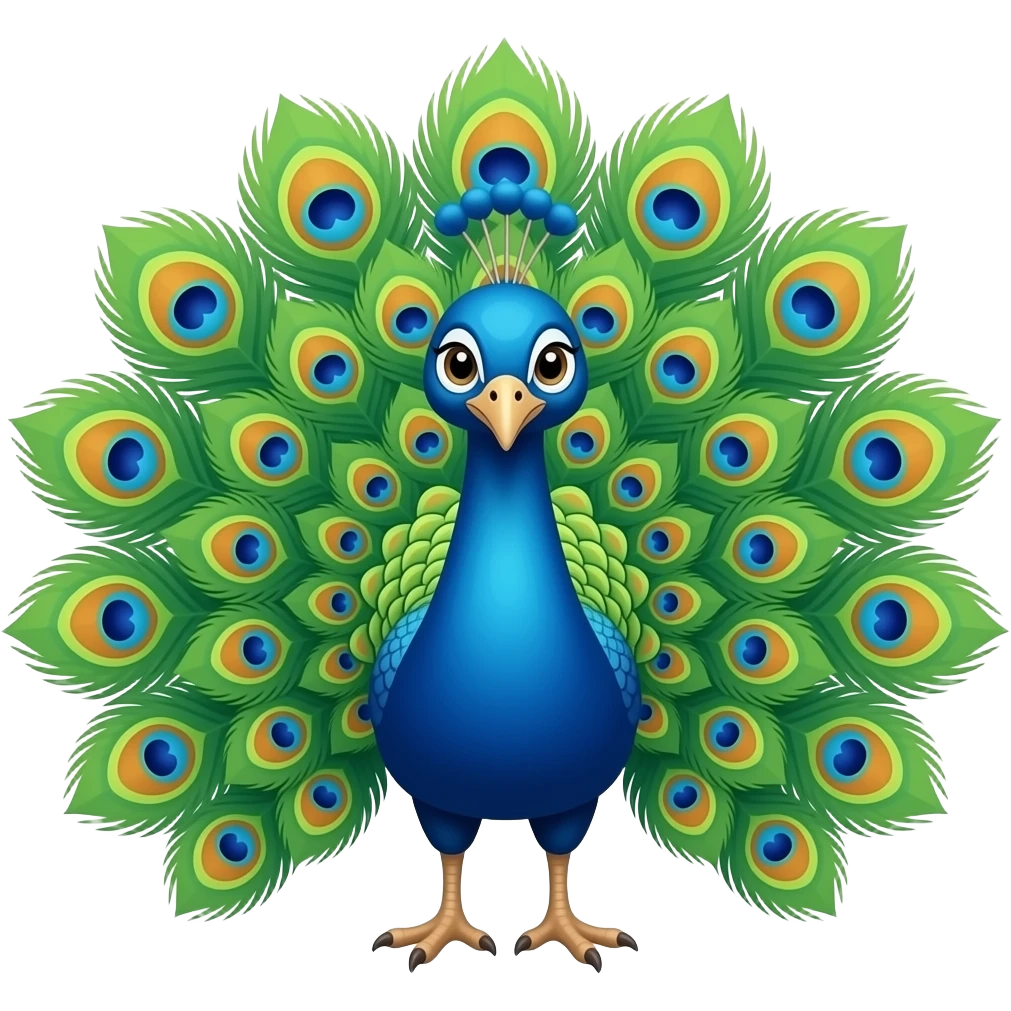 peacock face with tail emoji
