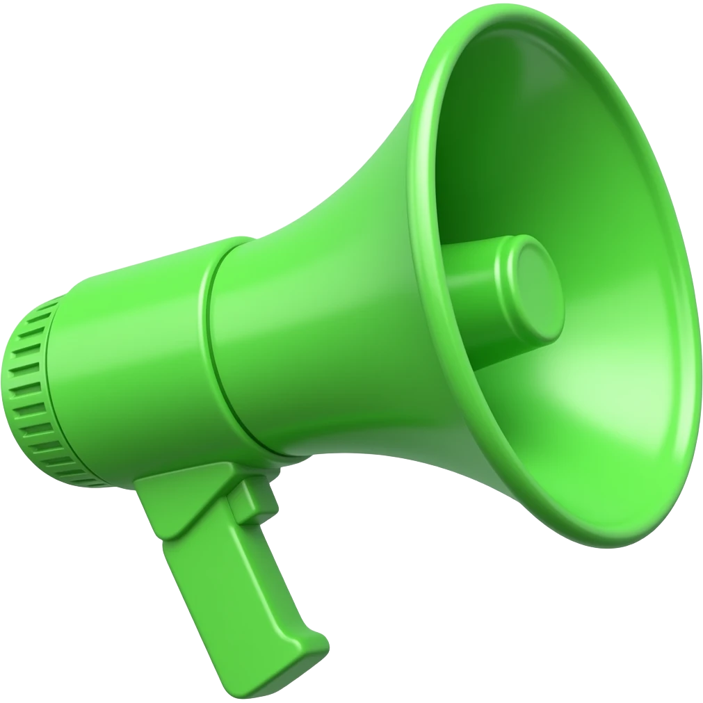 neon green megaphone emoji