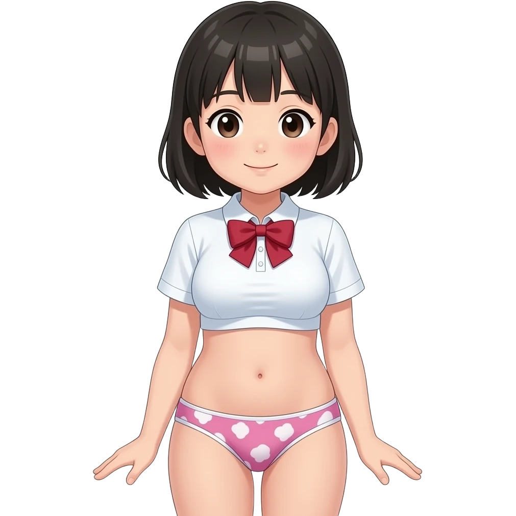 巨乳の小学生くらいの日本の女の子の下着姿 emoji