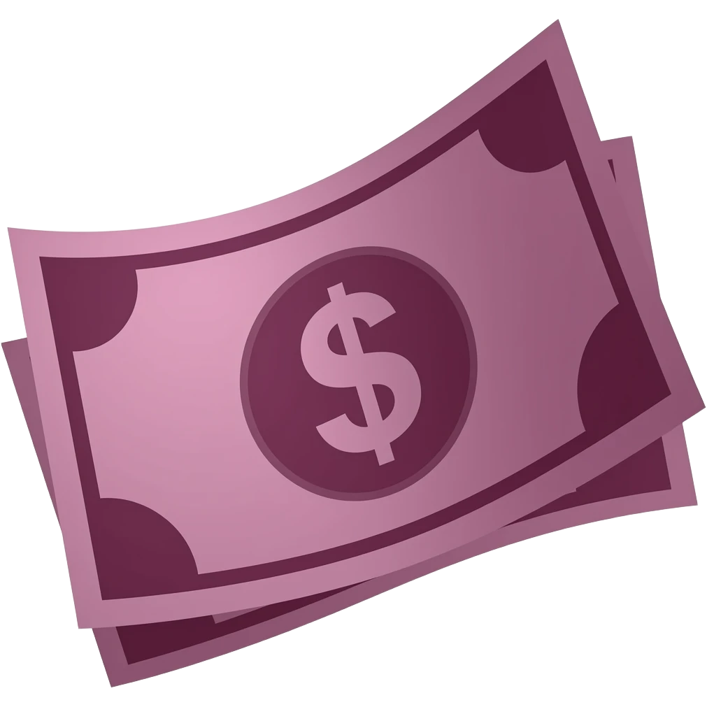 dark burgundy money papaer emoji