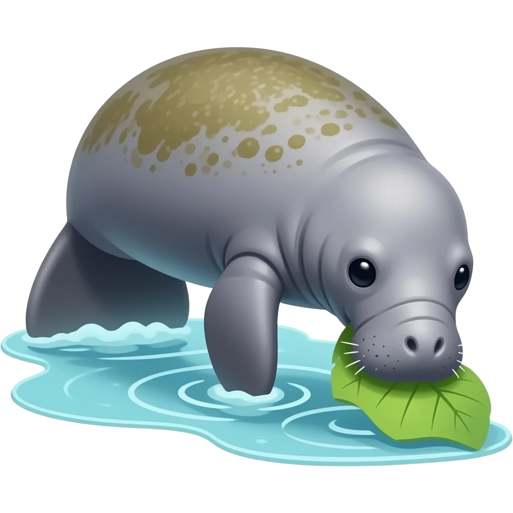 Manatee eating emoji