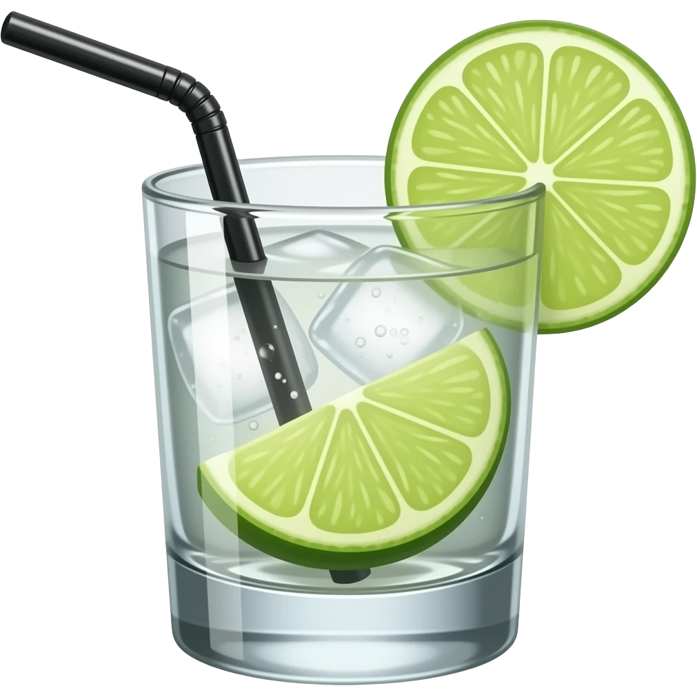 cocktail with white rhum and lime emoji