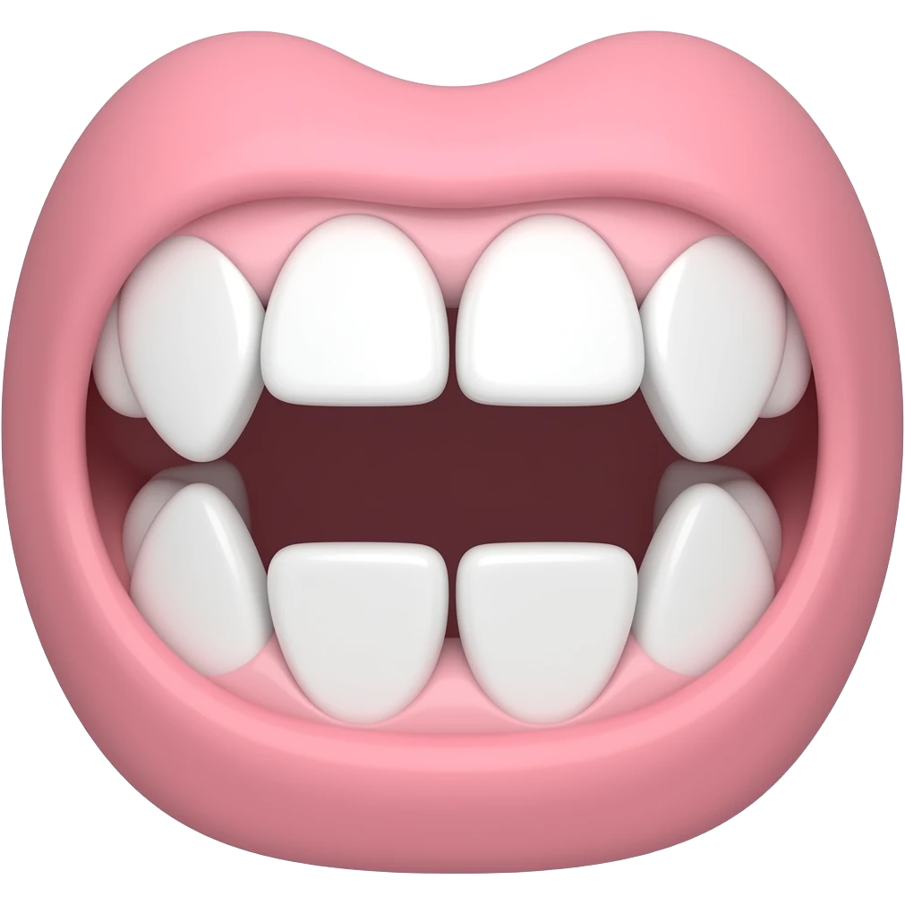 pink Vampire teeth emoji