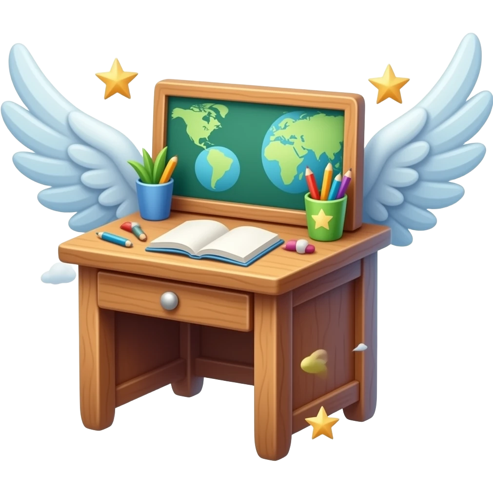 Літаюча чарівна парта шкільна додай ії крил emoji