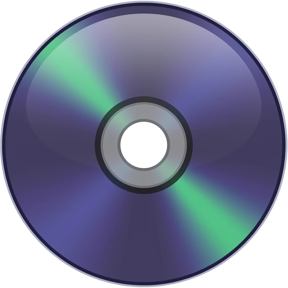 a dark purple CD disk with green-black pattern center circle emoji