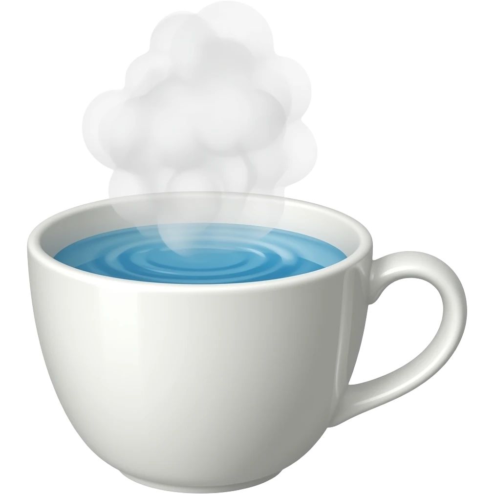 steaming hot water in mug emoji