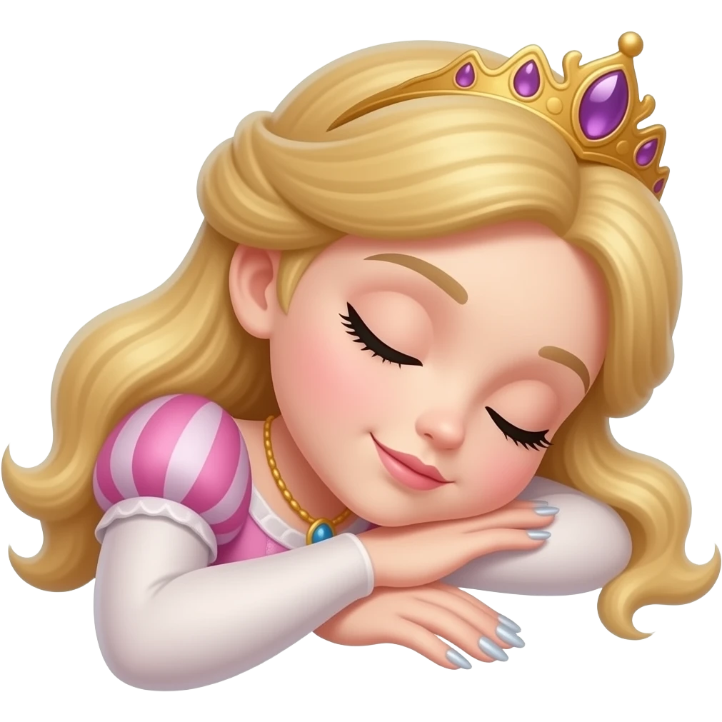 uzun tırnakları olan bir tane prenses yapın ve uyuya kalsın emoji