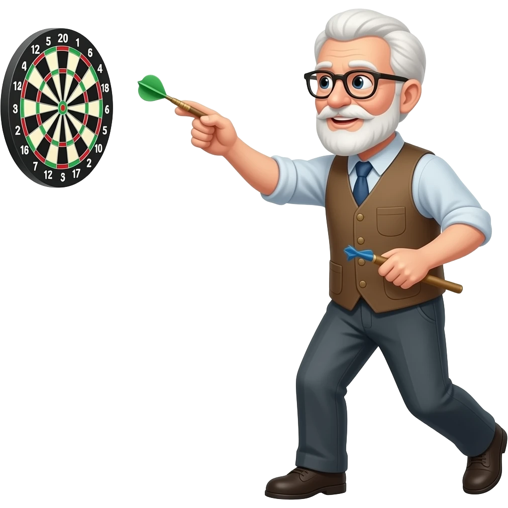 Old man throwing darts emoji