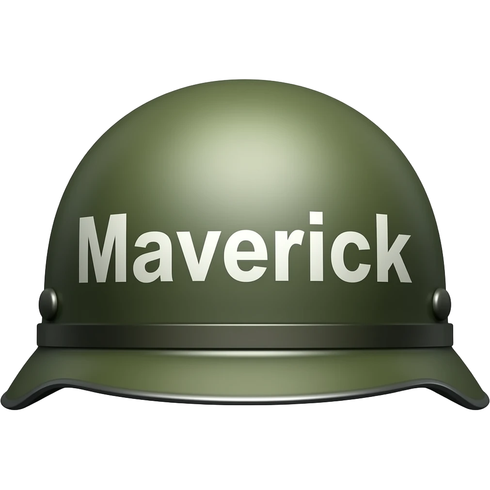 Real war helmet with maverick written on it change the colour to same as in the movie emoji