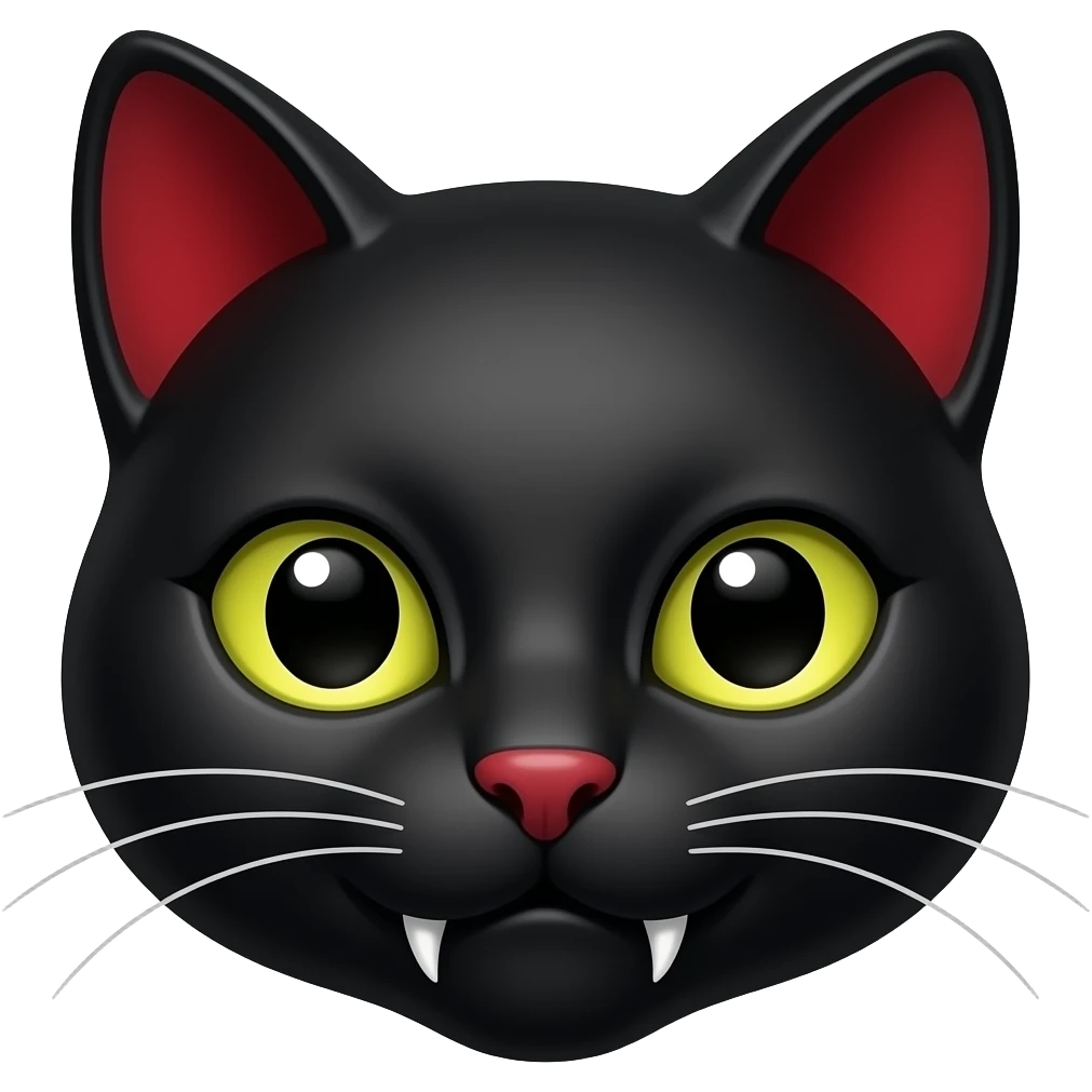 make a vampire cat make it only a face and with black and red fur emoji ...