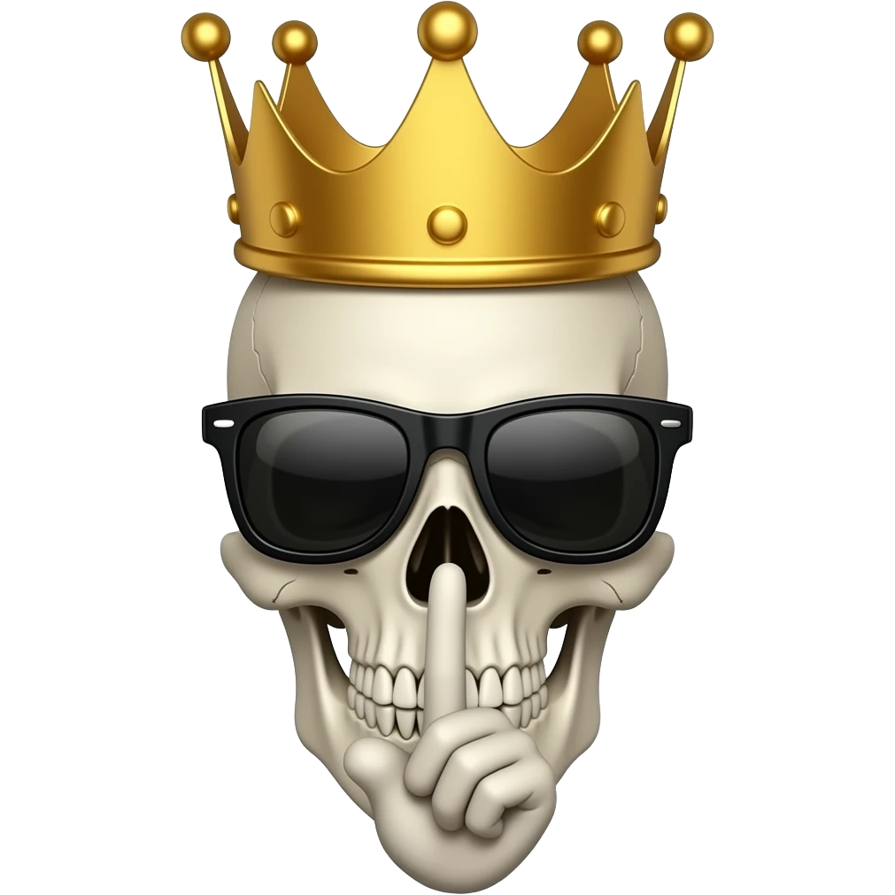 💀+🤫+ 👑+🕶️ emoji