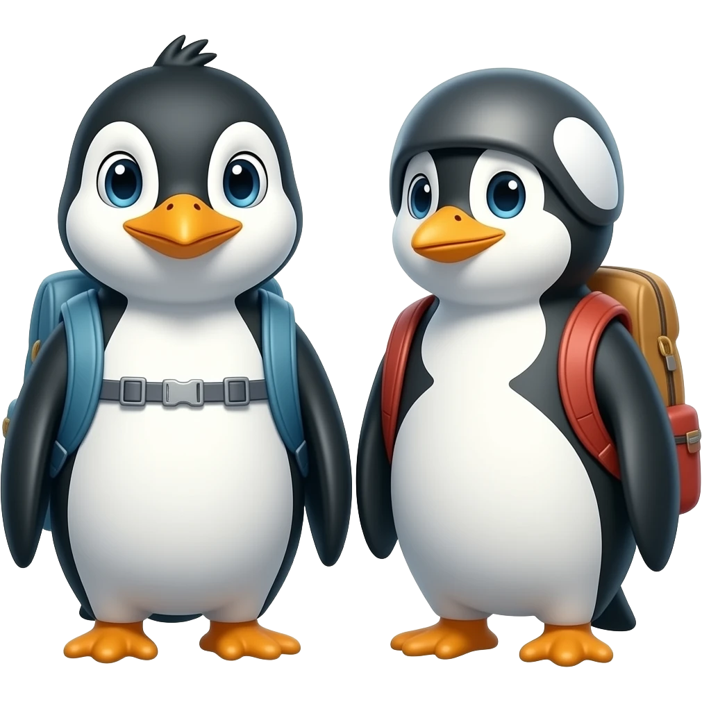 Penguins with Backpacks emoji