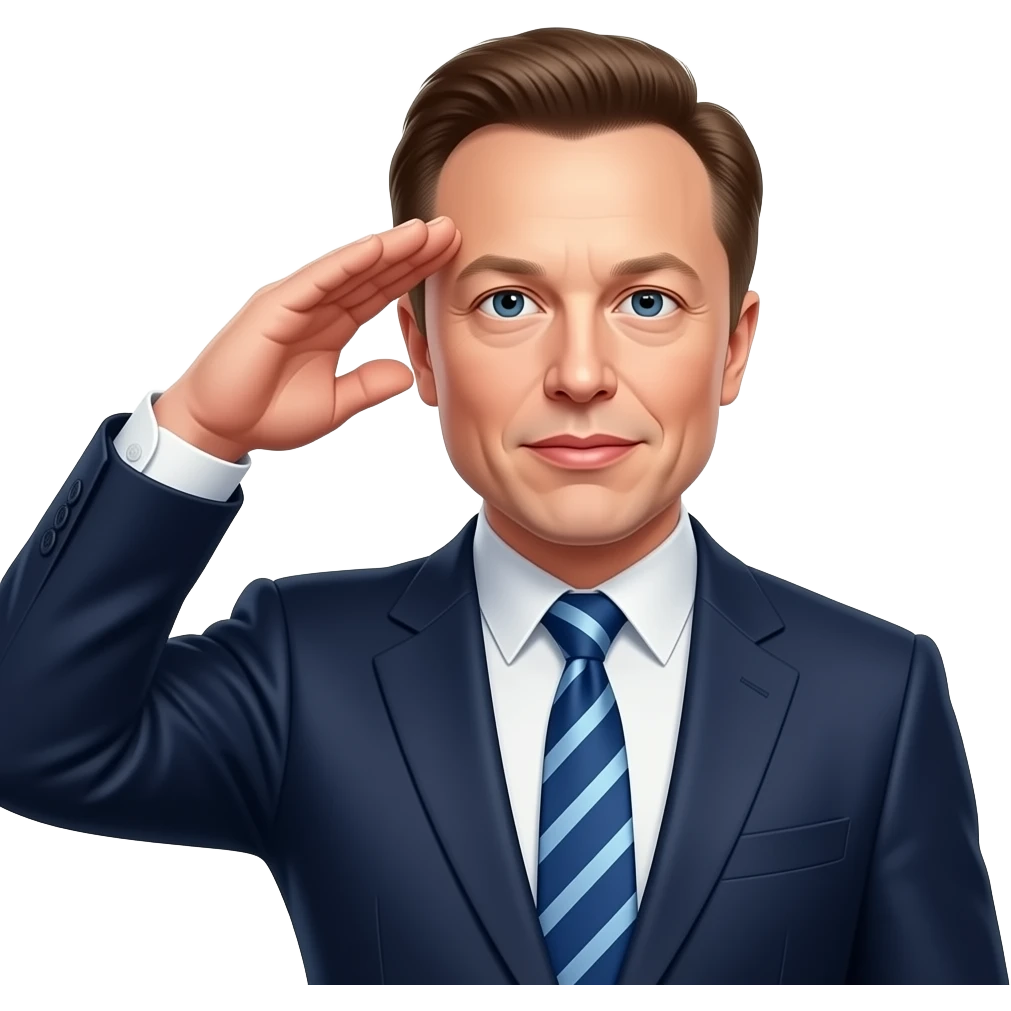 Elon Musk qui fait un doit d’honneur et qui est hyper arrogant s emoji