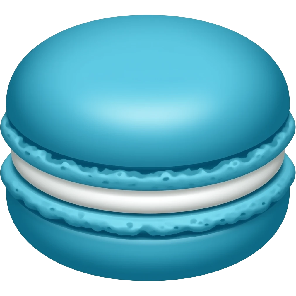 A blue macaroon emoji