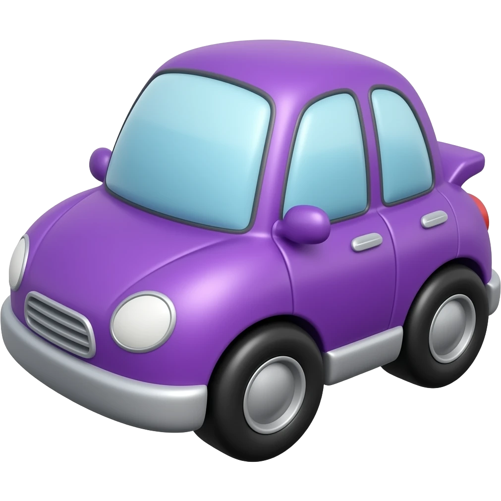Inflatable purple car as the inflatable pool toy emoji