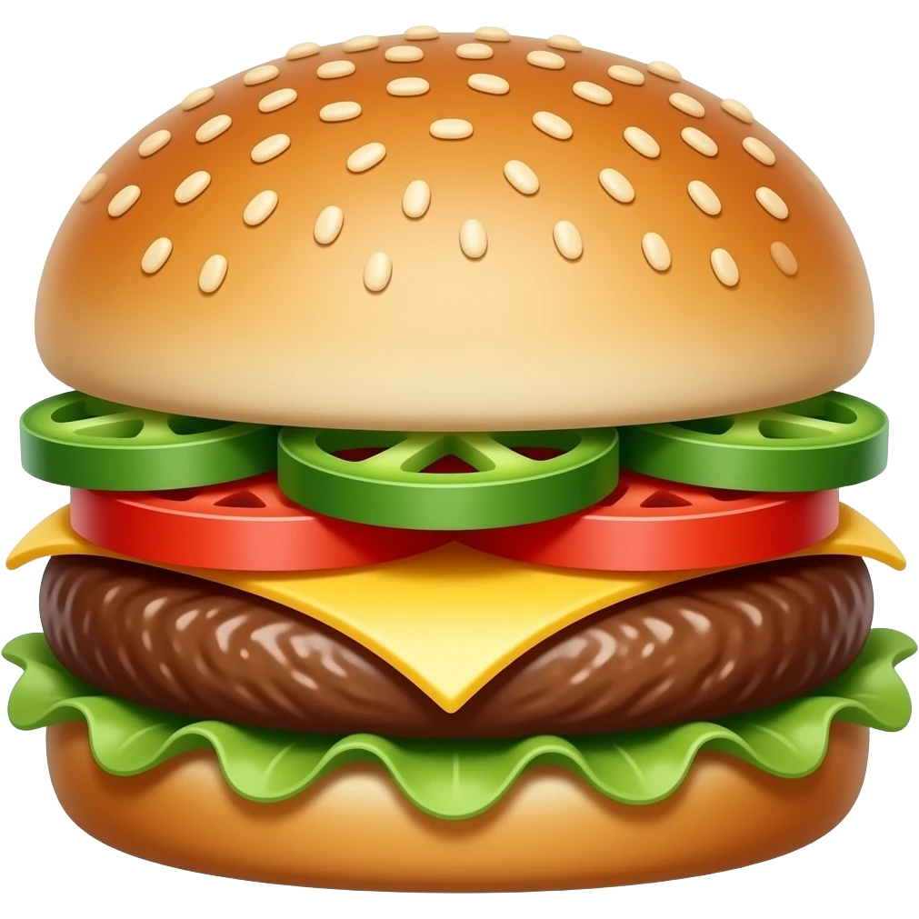 indian Styled burger with green chilly emoji