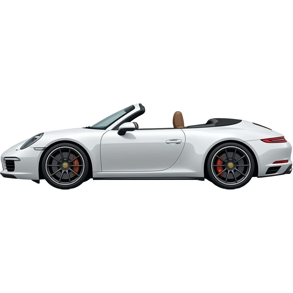 porsche 911 weis cabriolet seiternansicht emoji