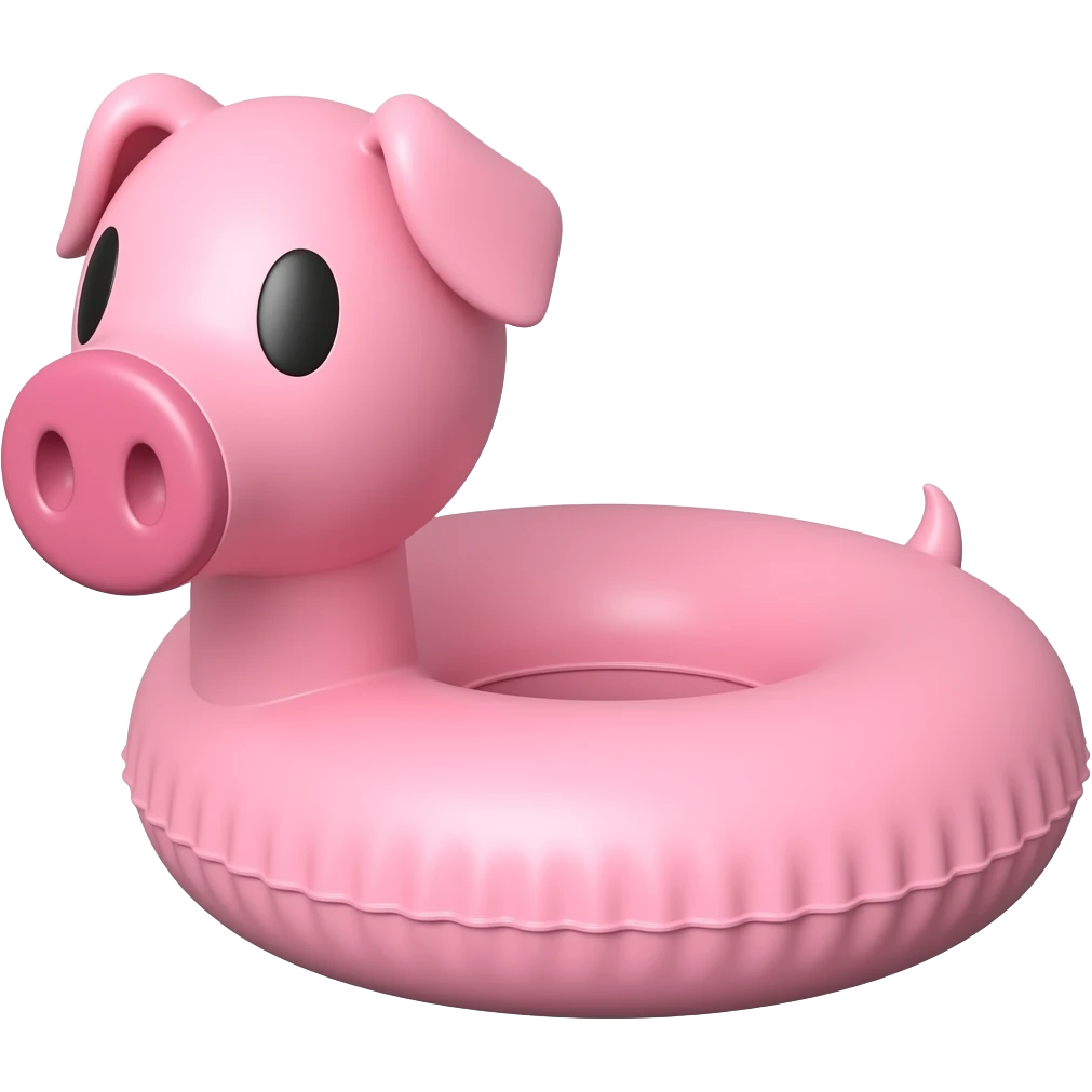 inflatable pig float ring emoji