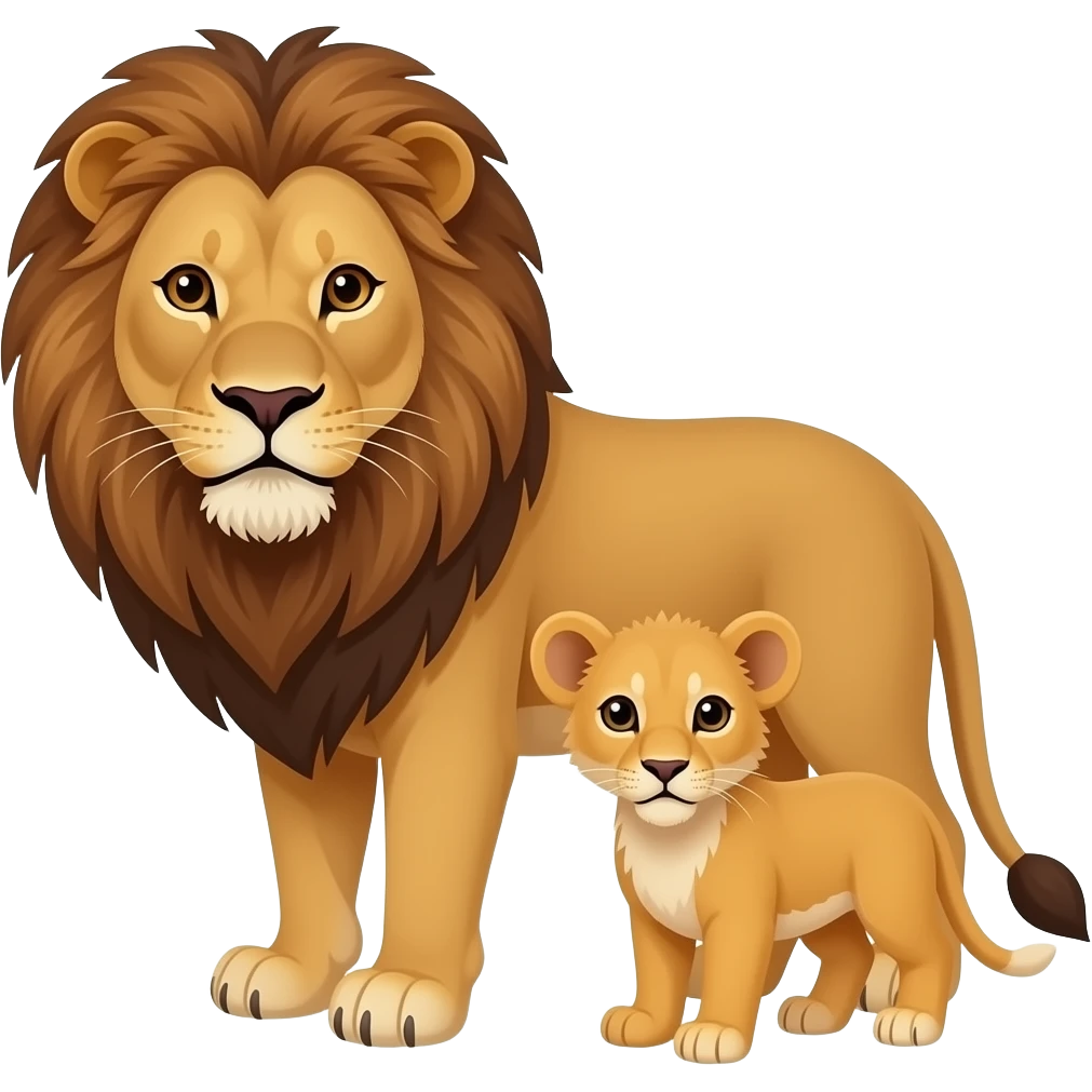 Lion and cub emoji