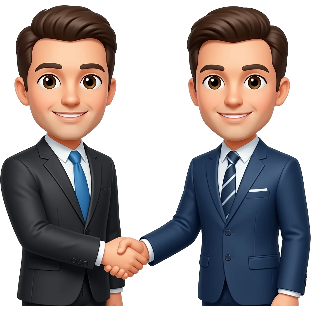 two guys in suits shaking hands emoji