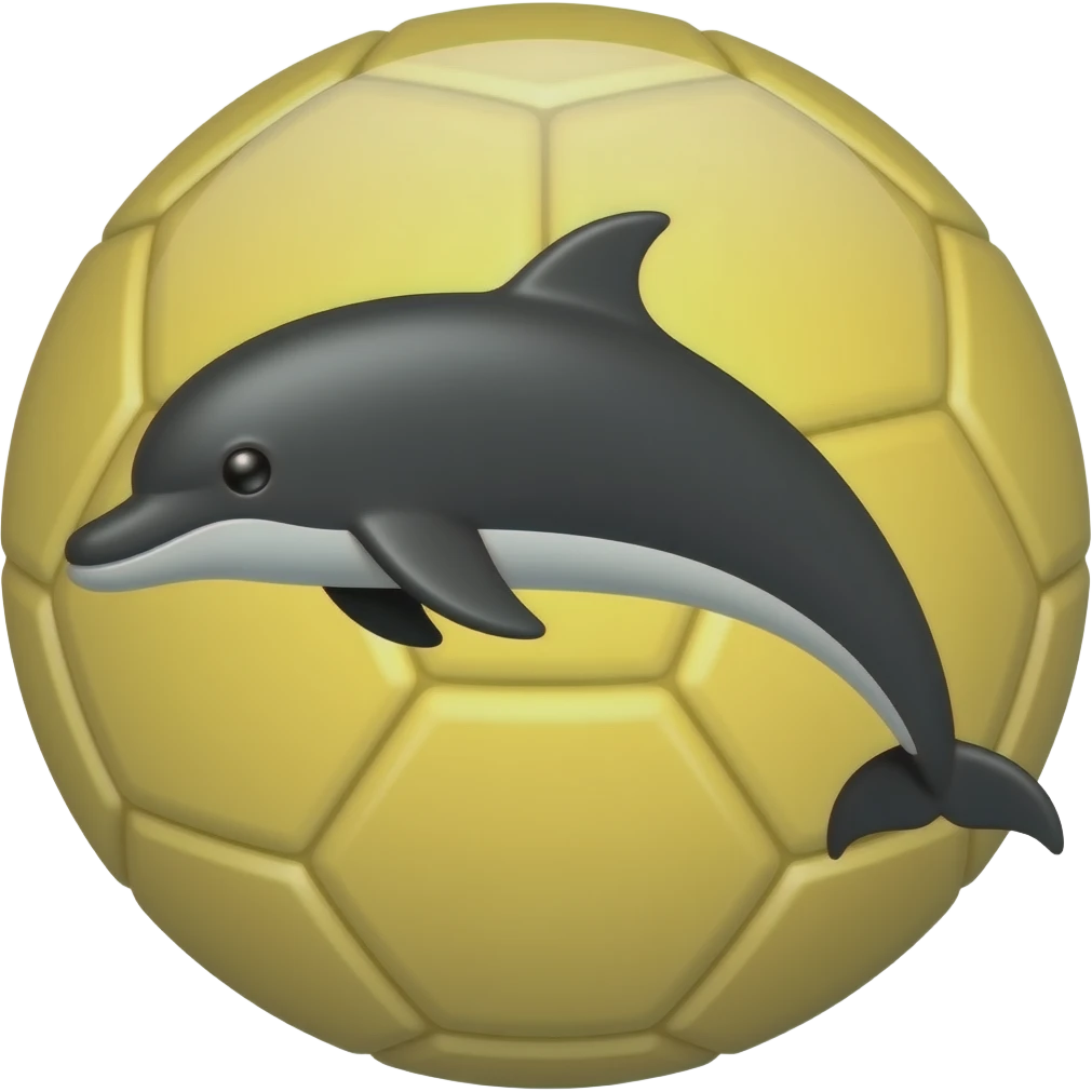 yelllow black dolphin circle wave soccerball emoji