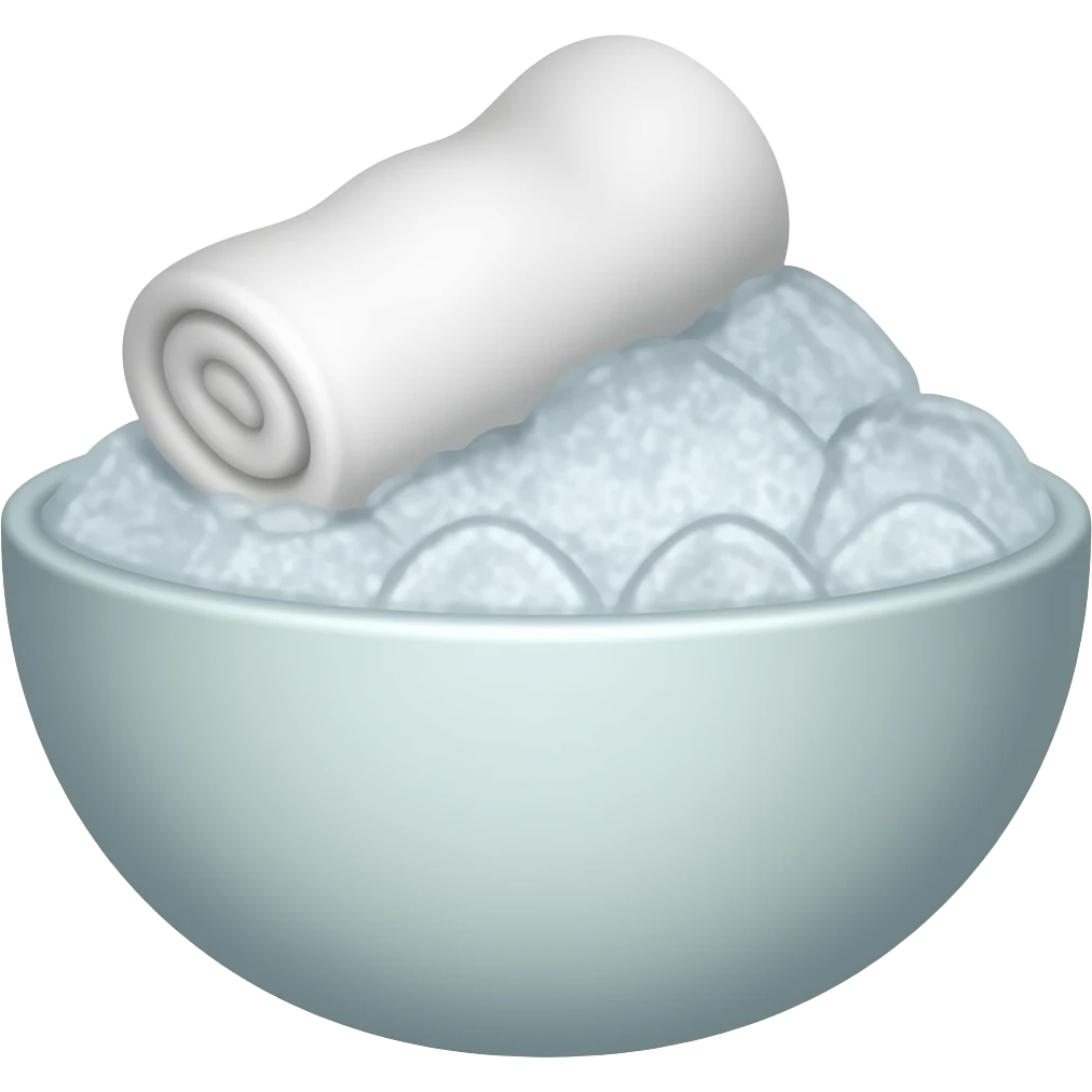 Spa ice towels in bowl emoji