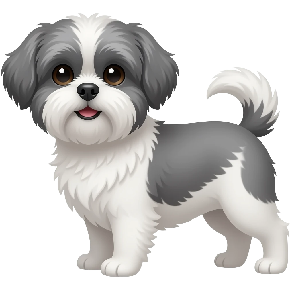 Fully grey shitzhu emoji