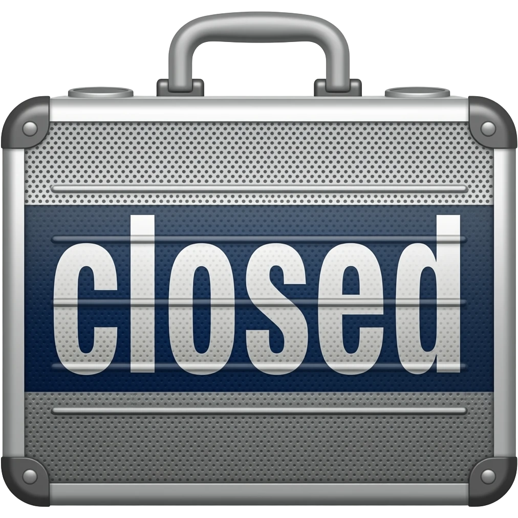 case with 'closed' text emoji