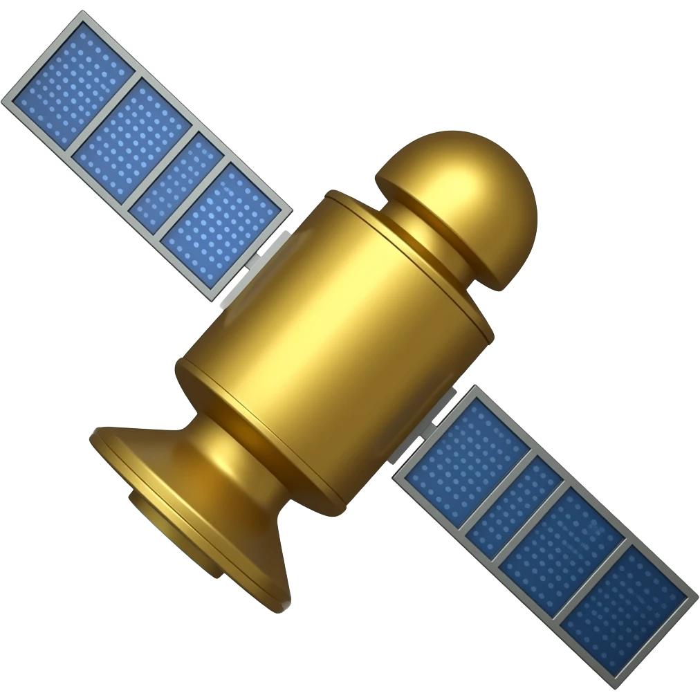 فرستنده ی ماهواره ای طلایی رنگ emoji
