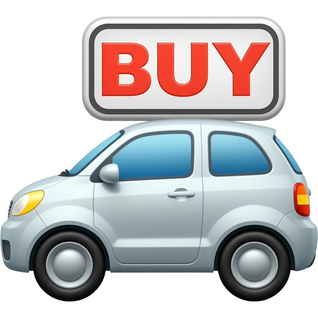 buy sign over car emoji