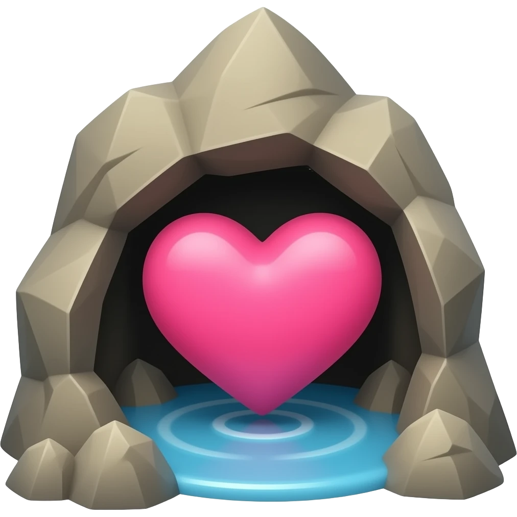 Cavern pink heart emoji