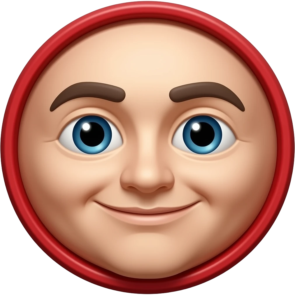 Circle face red face Humpty Dumpty face emoji