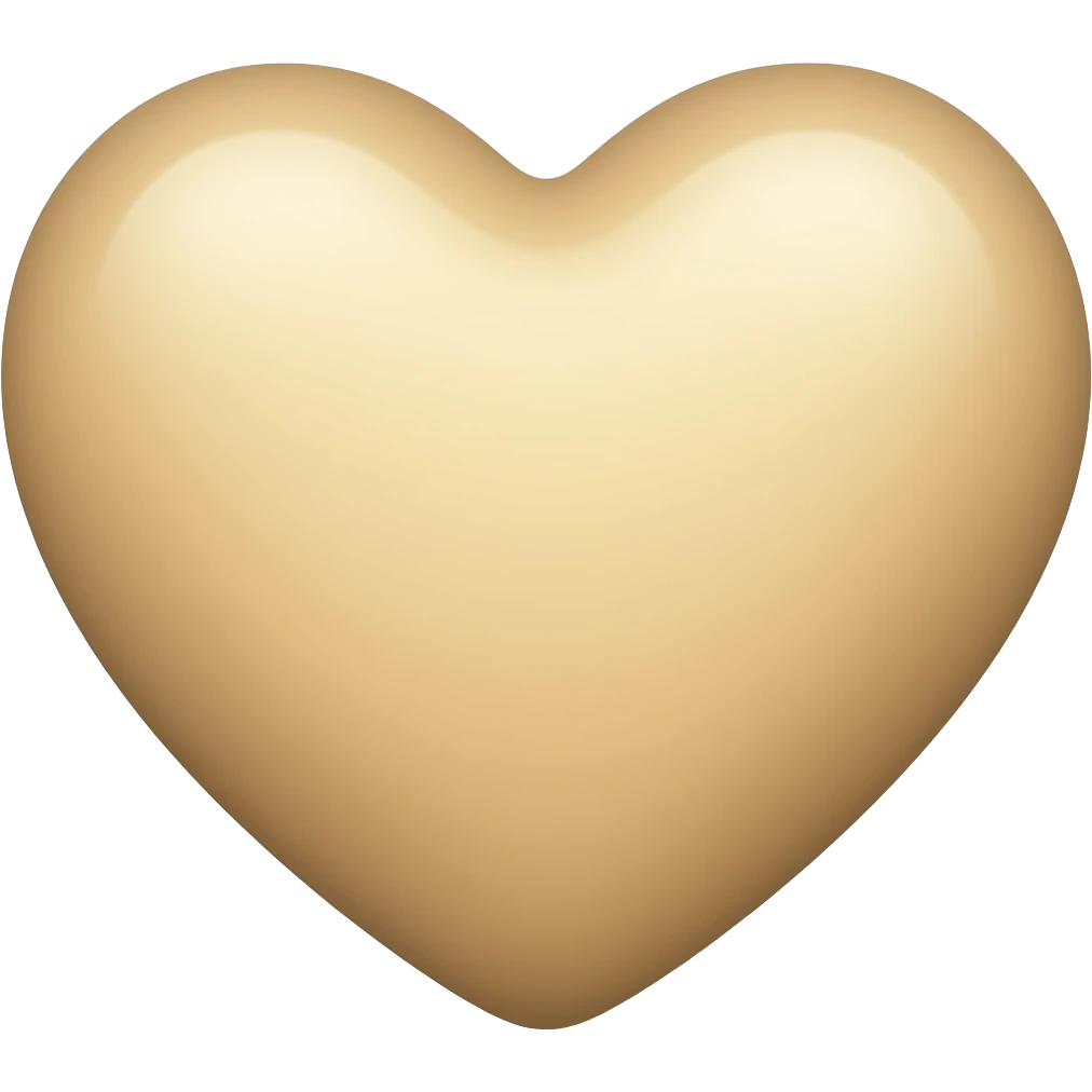 Beige heart without Shaders or a reflection affect emoji