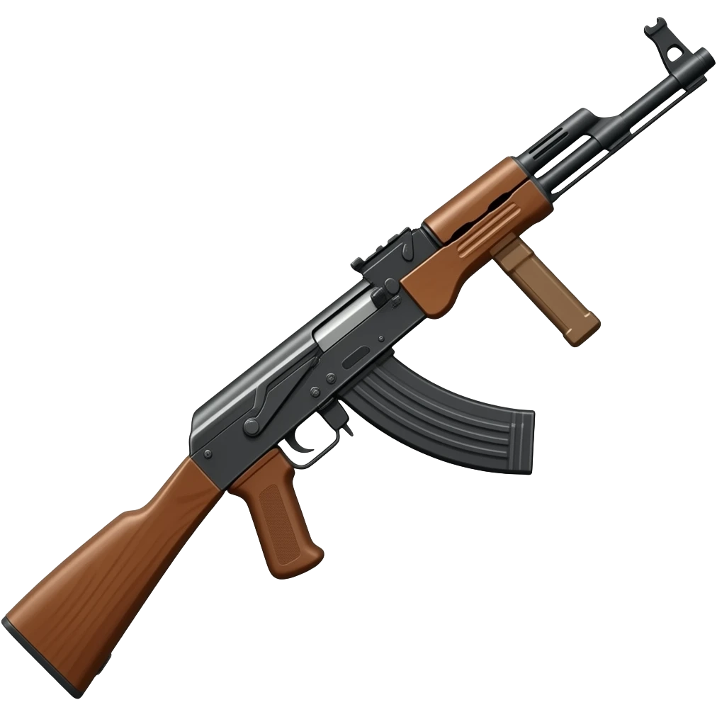 Sub mechine gun looking up right emoji